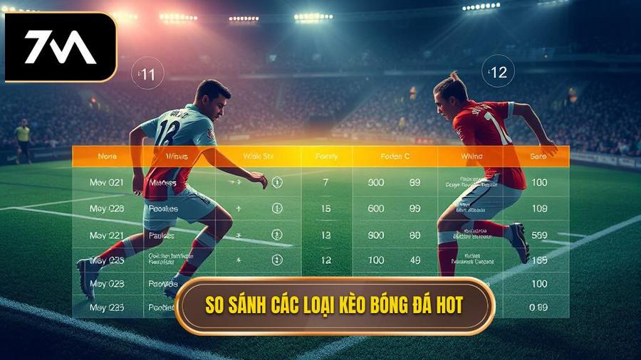 Bảng so sánh các loại kèo phổ biến trong trận hot
